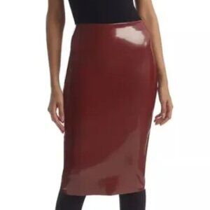 Commando Faux Patent Leather Midi Skirt — Sienna (L) NWT